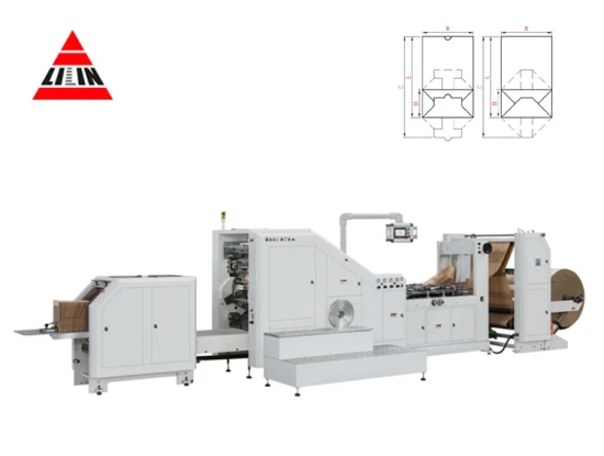 Горячие продукты Lsb-330XL+Lst21100 Автоматическая линия по производству бумажных пакетов для печати с квадратным дном