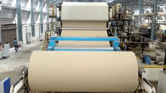 Большая машина для производства рулонной крафт-бумаги, линия по переработке макулатуры